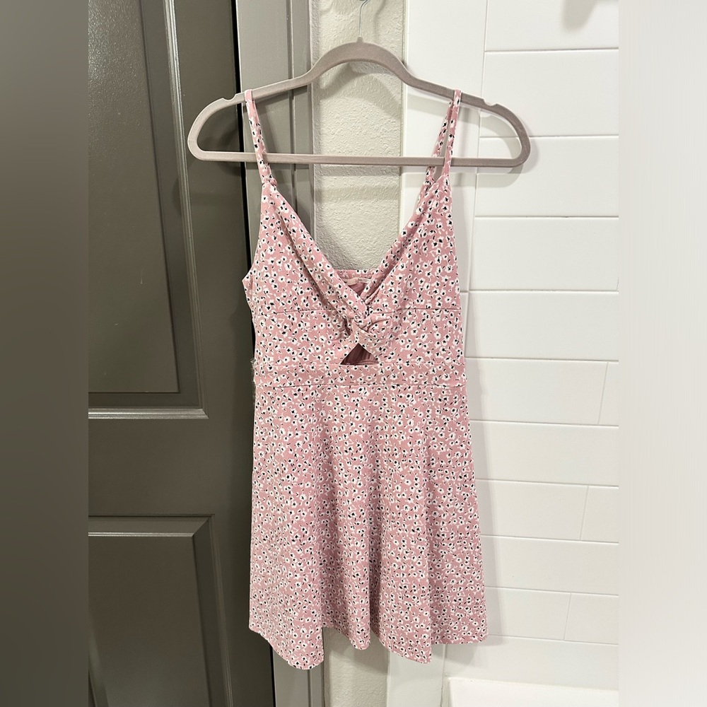 Pink Cutout Floral Mini Dress, M, Francesca